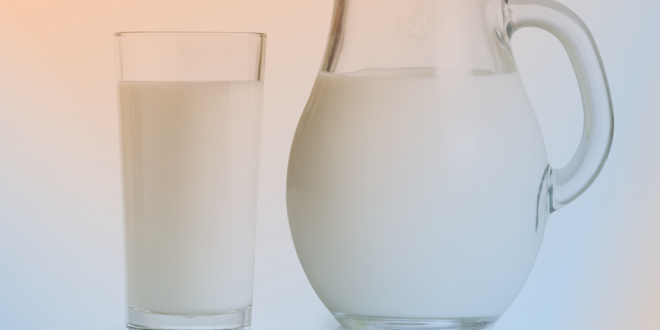 Image of milk in glass and pitcher