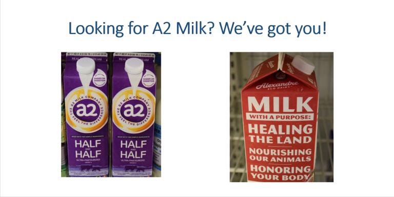 We have A2 Milk products!