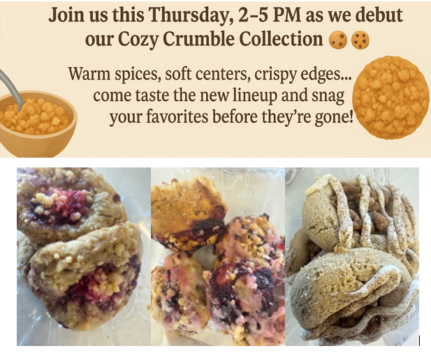Come sample cookies this Thursday