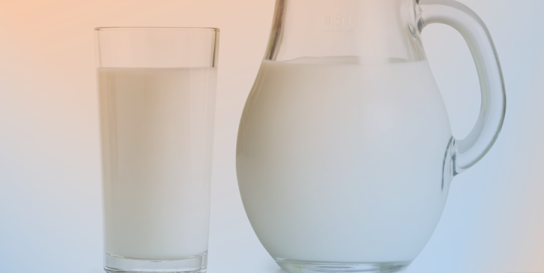 Image of milk in glass and pitcher